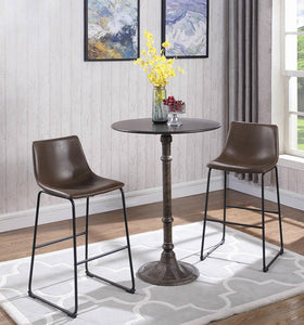 Rustic Dark Russet and Antique Bronze Counter-Height  Table