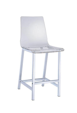 Everyday Contemporary Clear and Chrome Bar Stool