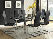 Load image into Gallery viewer, Contemporary Black and Chrome Dining Chair