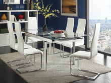 Load image into Gallery viewer, Contemporary White and Chrome Dining Chair