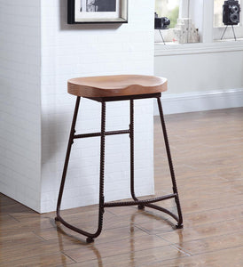 Industrial Driftwood Counter-Height  Stool