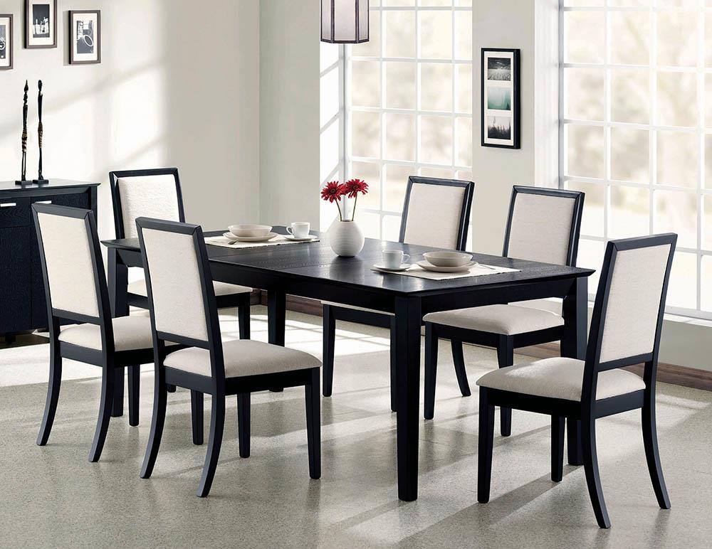 Louise Transitional Black Rectangular Dining Table