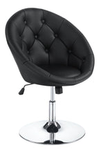 Load image into Gallery viewer, Contemporary Black Faux Leather Swivel Accent Chair