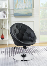 Load image into Gallery viewer, Contemporary Black Faux Leather Swivel Accent Chair