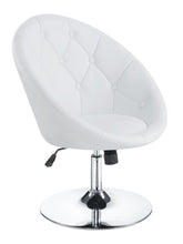 Load image into Gallery viewer, Contemporary White Faux Leather Swivel Accent Chair