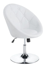 Load image into Gallery viewer, Contemporary White Faux Leather Swivel Accent Chair