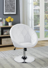 Load image into Gallery viewer, Contemporary White Faux Leather Swivel Accent Chair