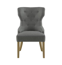 Load image into Gallery viewer, Modern Grey and Natural Tufted Dining Chair