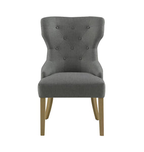 Modern Grey and Natural Tufted Dining Chair