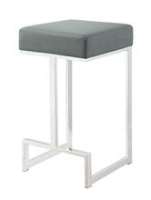 Load image into Gallery viewer, Contemporary Chrome and Grey Counter-Height Stool