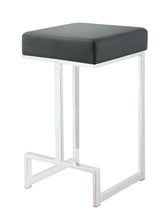 Load image into Gallery viewer, Contemporary Chrome and Black Counter-Height Stool