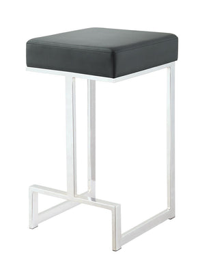 Contemporary Chrome and Black Counter-Height Stool