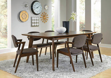 Malone Mid-Century Modern Dark Walnut Dining Table