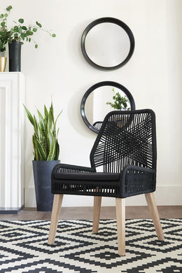 Black and Natural Mango Side Chair