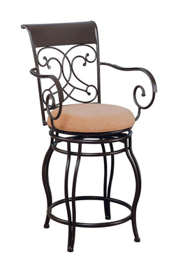 Metal Swivel Brown Counter-Height Stool