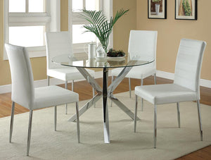 Vance White and Chrome Dining Chair