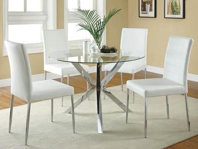 Vance White and Chrome Dining Chair