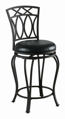 Casual Black Metal Counter Stool