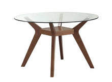 Load image into Gallery viewer, Paxton Mid-Century Modern Nutmeg Glass Dining Table