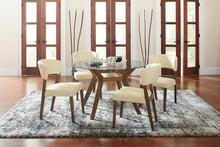 Load image into Gallery viewer, Paxton Mid-Century Modern Nutmeg Glass Dining Table