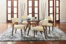 Load image into Gallery viewer, Paxton Mid-Century Modern Nutmeg Glass Dining Table