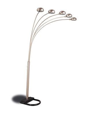 Contemporary Chrome and Black Floor Lamp