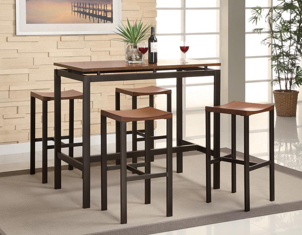 Atlas Birch Veneer and Black Five-Piece Dining Set