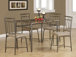 Casual Grey Metal Five-Piece Dining Set