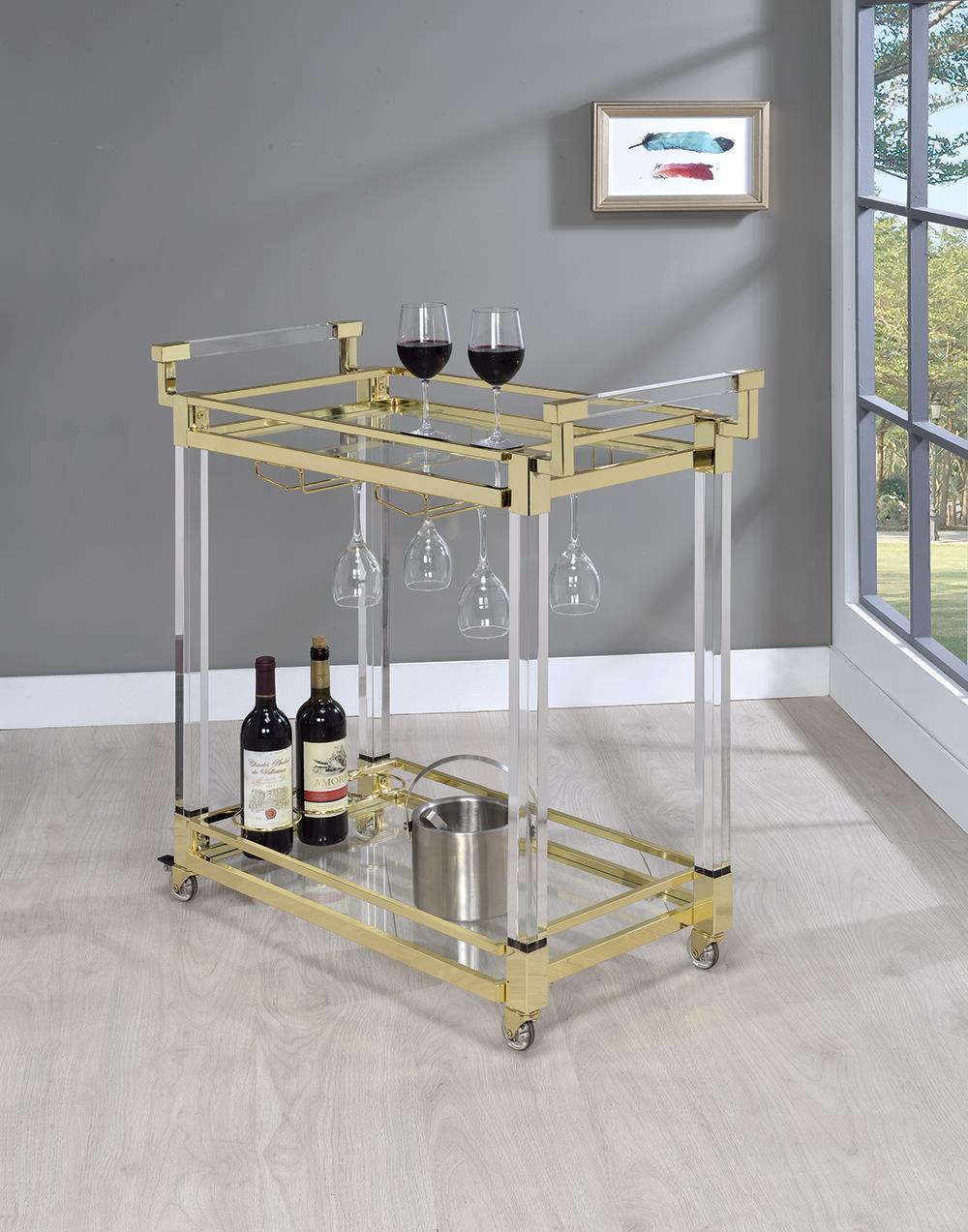 Modern Clear Acrylic Serving Cart