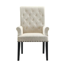 Load image into Gallery viewer, Parkins Cream Upholstered Dining Arm Chair