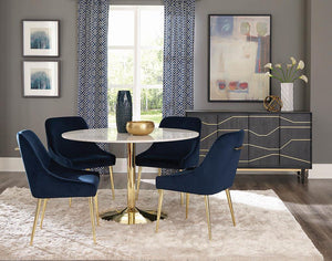 Modern White and Gold Dining Table