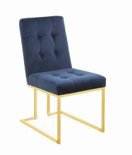 Load image into Gallery viewer, Modern Ink Blue and Gold Dining Chair