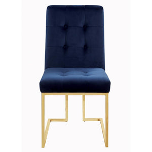 Modern Ink Blue and Gold Dining Chair