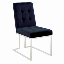 Load image into Gallery viewer, Modern Ink Blue and Chrome Dining Chair