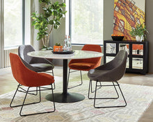 Load image into Gallery viewer, Grey and Matte Black Dining Chair