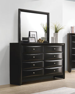 Briana Black Eight-Drawer Dresser