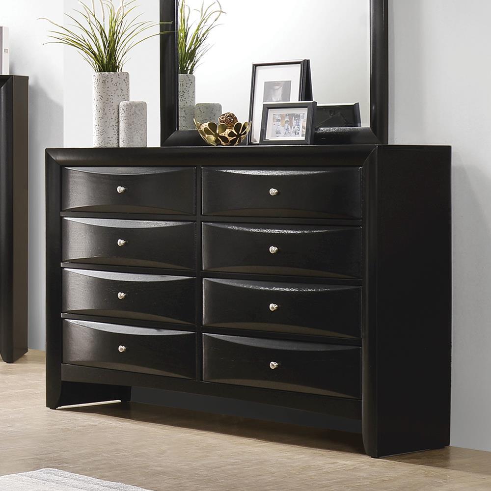 Briana Black Eight-Drawer Dresser