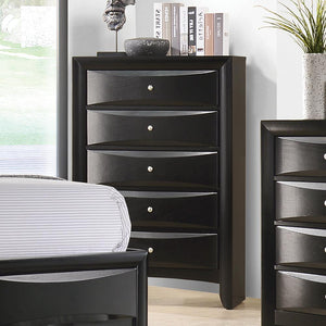 Briana Black Five-Drawer Chest