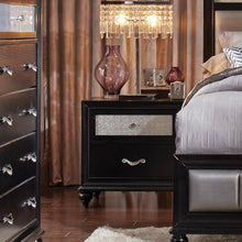 Load image into Gallery viewer, Barzini Two-Drawer Nightstand With Metallic Drawer Front