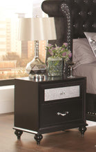 Load image into Gallery viewer, Barzini Two-Drawer Nightstand With Metallic Drawer Front