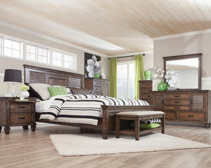 Franco Burnished Oak Queen Bed