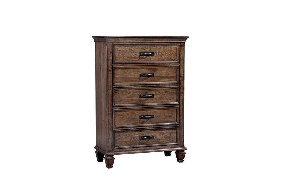 Franco Burnished Oak Five-Drawer Chest