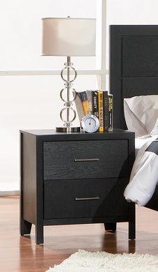 Grove Black Two-Drawer Nightstand