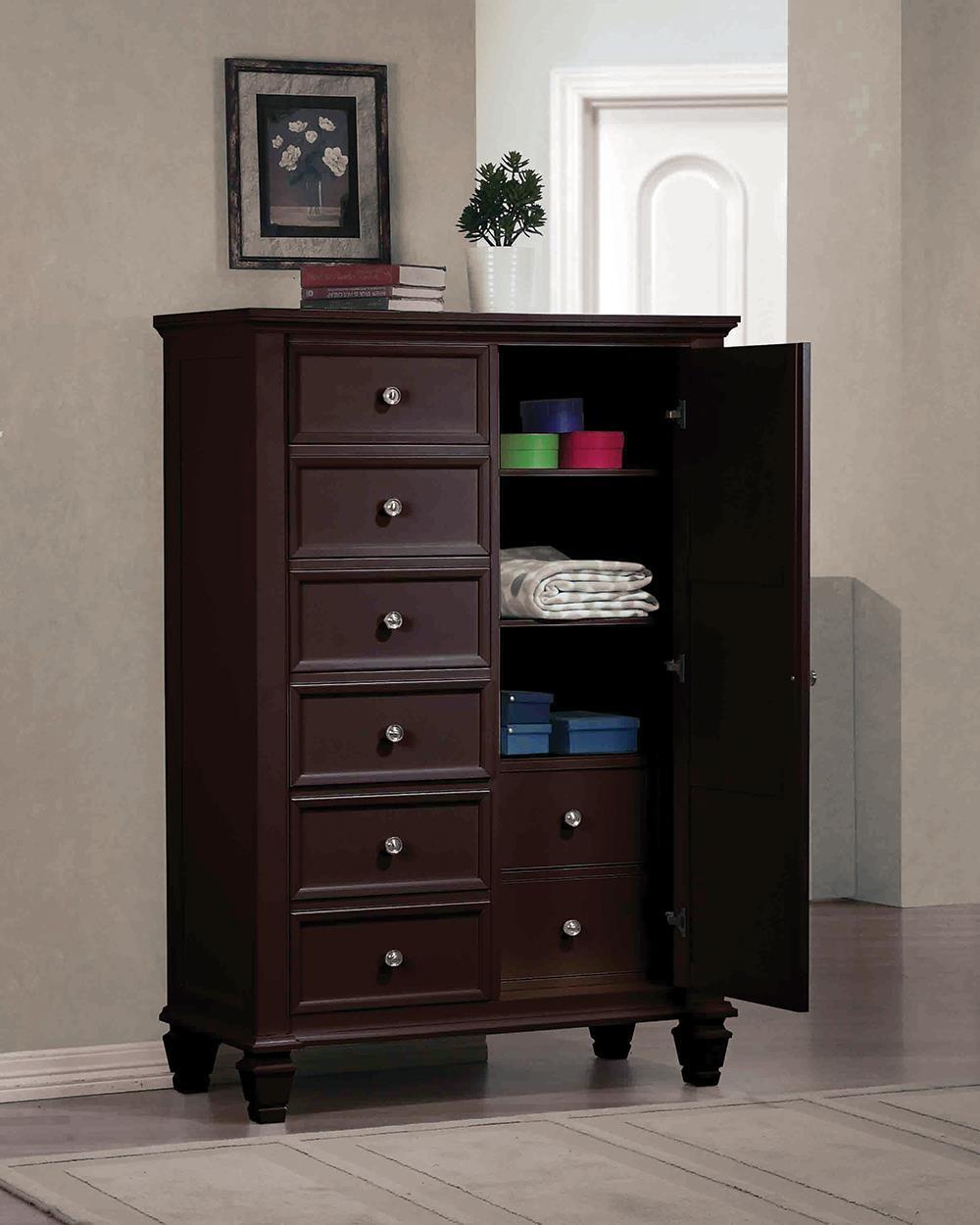 Sandy Beach Cappuccino Door Dresser With Concealed Storage