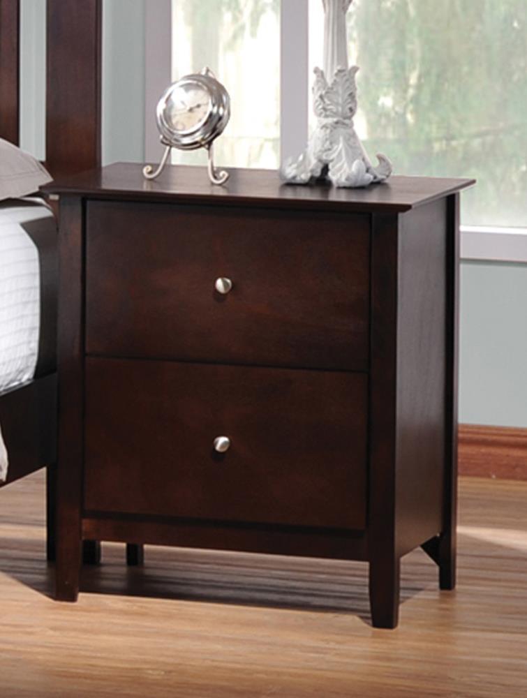 Tia Cappuccino Two-Drawer Nightstand