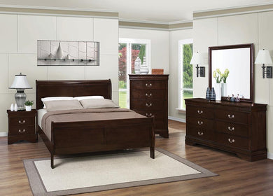 Louis Philippe Traditional Cappuccino King Five-Piece Bedroom Set