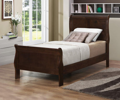 Louis Philippe Cappuccino Twin Sleigh Bed