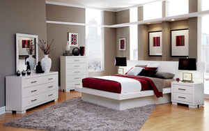 Jessica Contemporary White Queen Bed