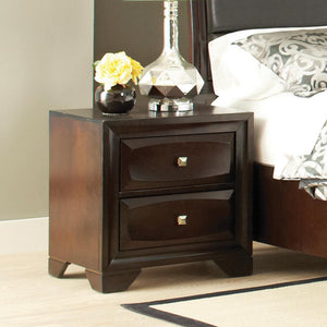 Jaxson Transitional Cappuccino Two-Drawer Nightstand