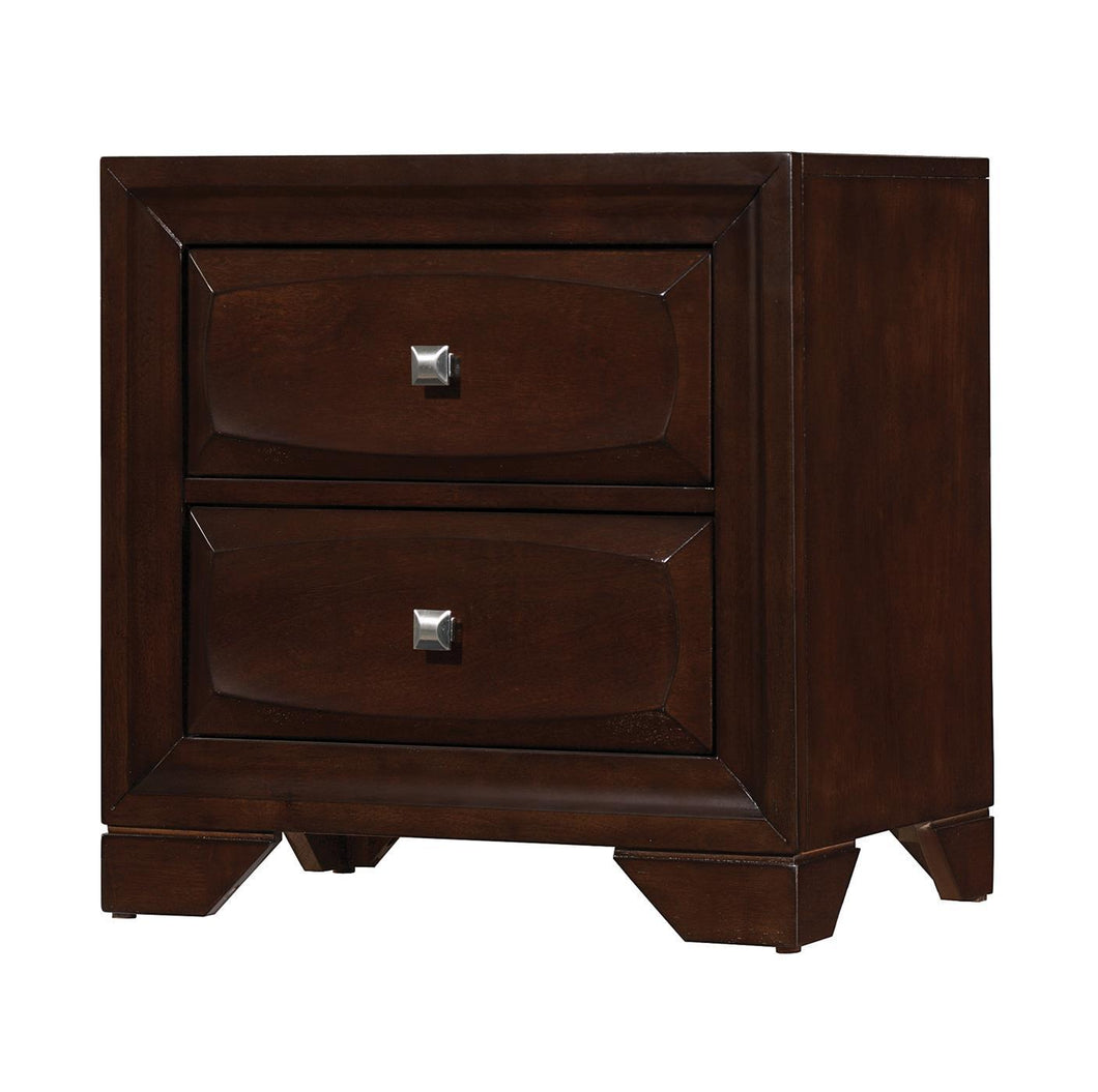 Jaxson Transitional Cappuccino Two-Drawer Nightstand